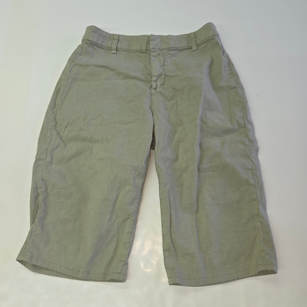 Frank & Eileen Kinsale Shorts Pant Women 4 Sage Green Linen Cotton Made in USA